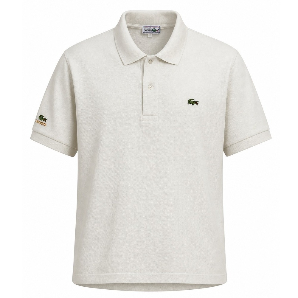 Lacoste Mens Polo Shirt XXL White Vintage Made in France Preppy Quiet Luxury